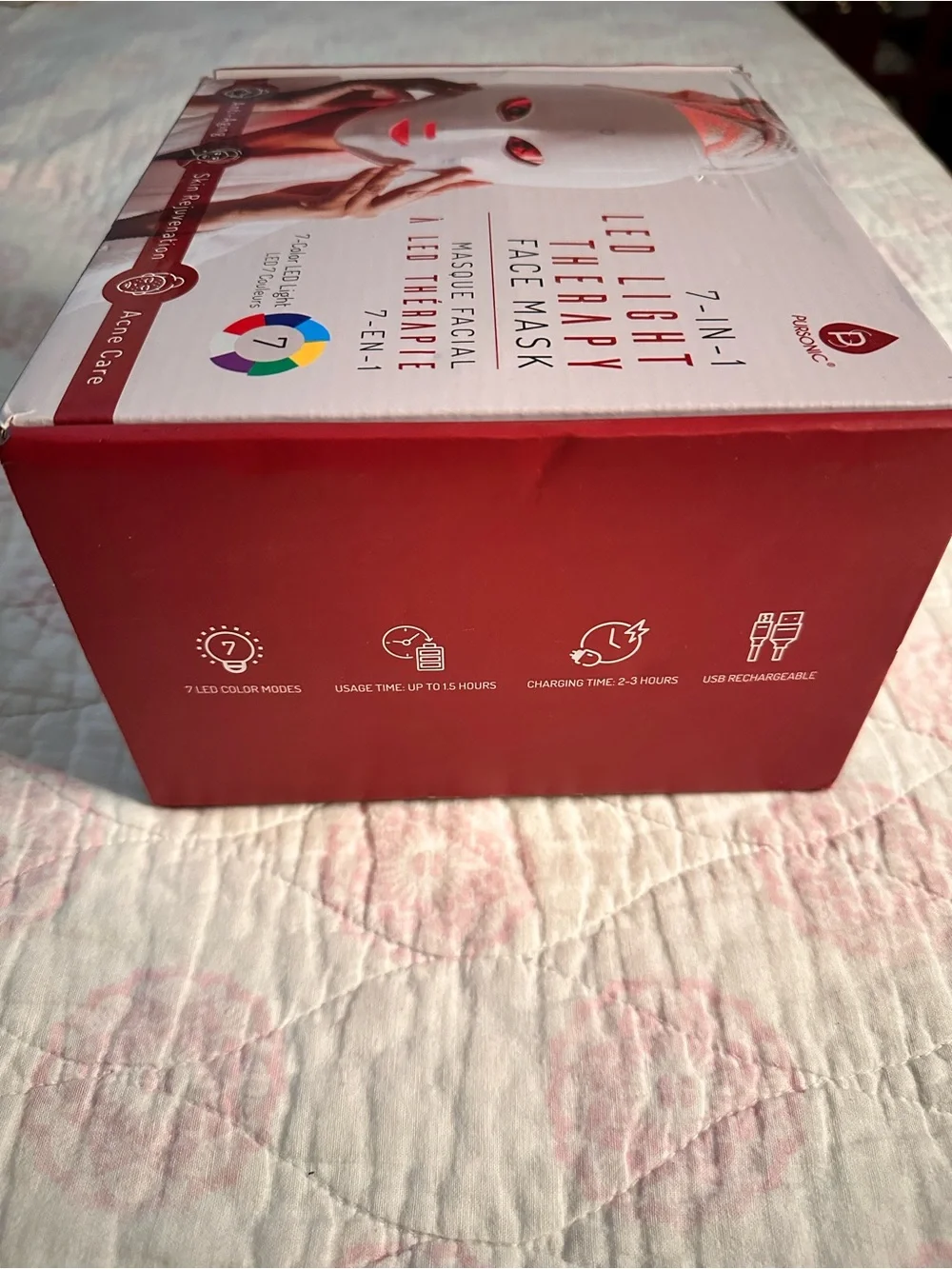Pursonic | 7 Color LED Red Light Therapy Face Mask for Acne & Anti-Aging NWT 🏷️